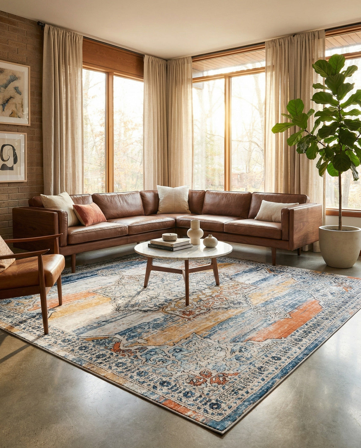 Mykonos Manor Collection Area Rug -  Tinos (Multi) Square Multi  lifestyle 85