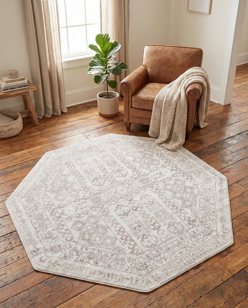 Cambridge Classics Collection Area Rug - Trinity (Cream) Octagon Cream  lifestyle 48