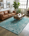 Riviera Elegance Collection Area Rug - Antibes (Turquoise) Rectangle Turquoise  lifestyle 24