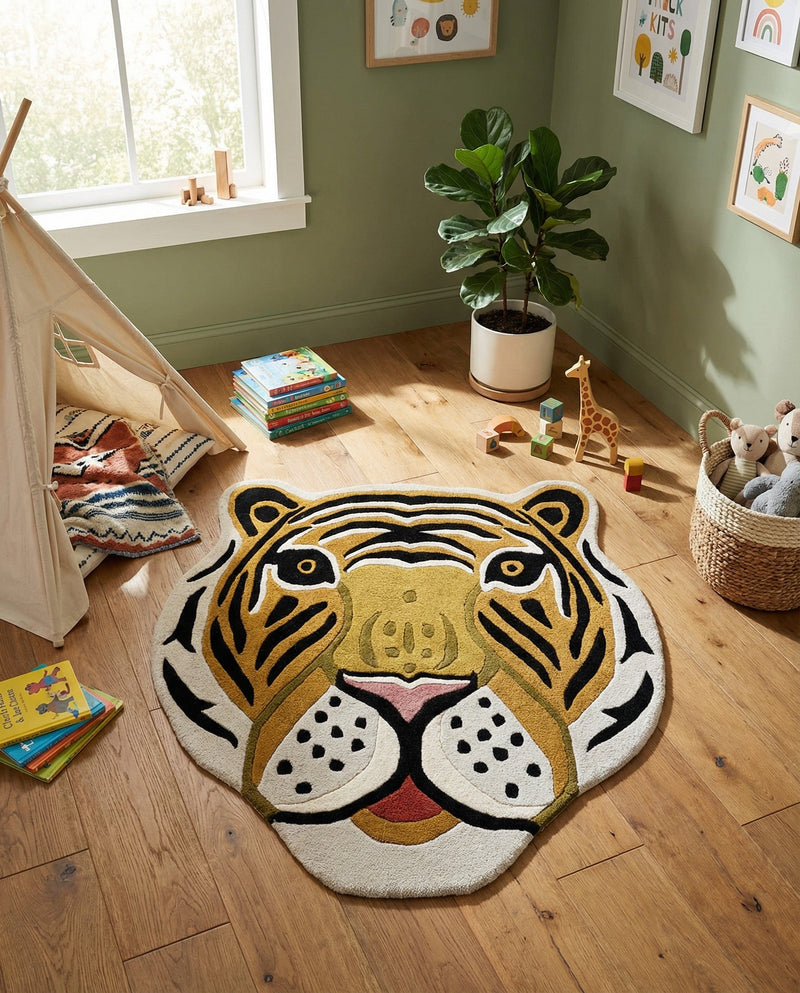 Whimsy Wonders Wool Collection Area Rug -  Rainbow Round Multi  lifestyle 8