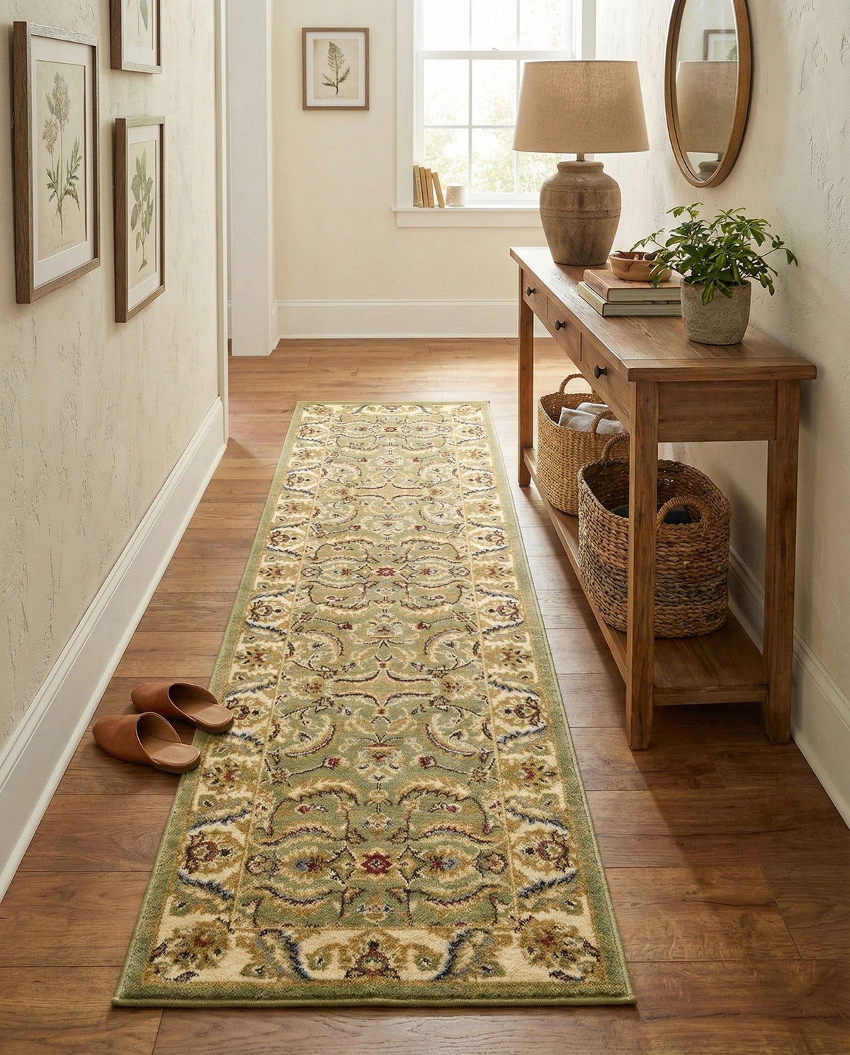 Jaipur Elegance Collection Area Rug -  Lal Runner Green  lifestyle 144