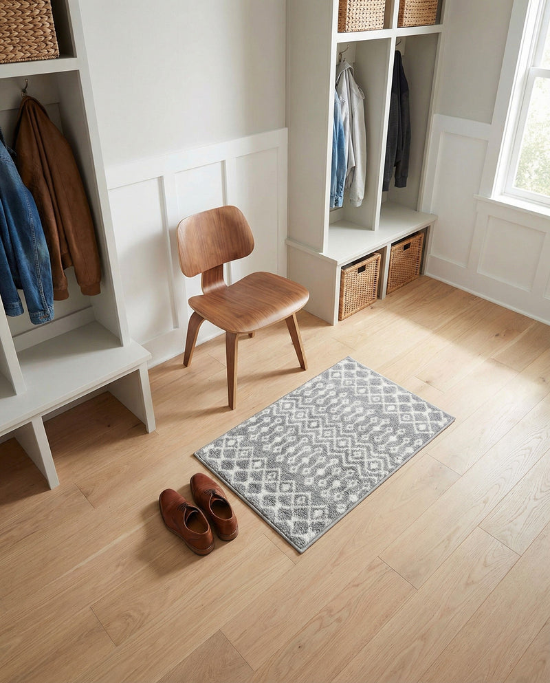 Mediterranean Lattice Collection Area Rug - Santorini (Gray) Rectangle Gray  lifestyle 11