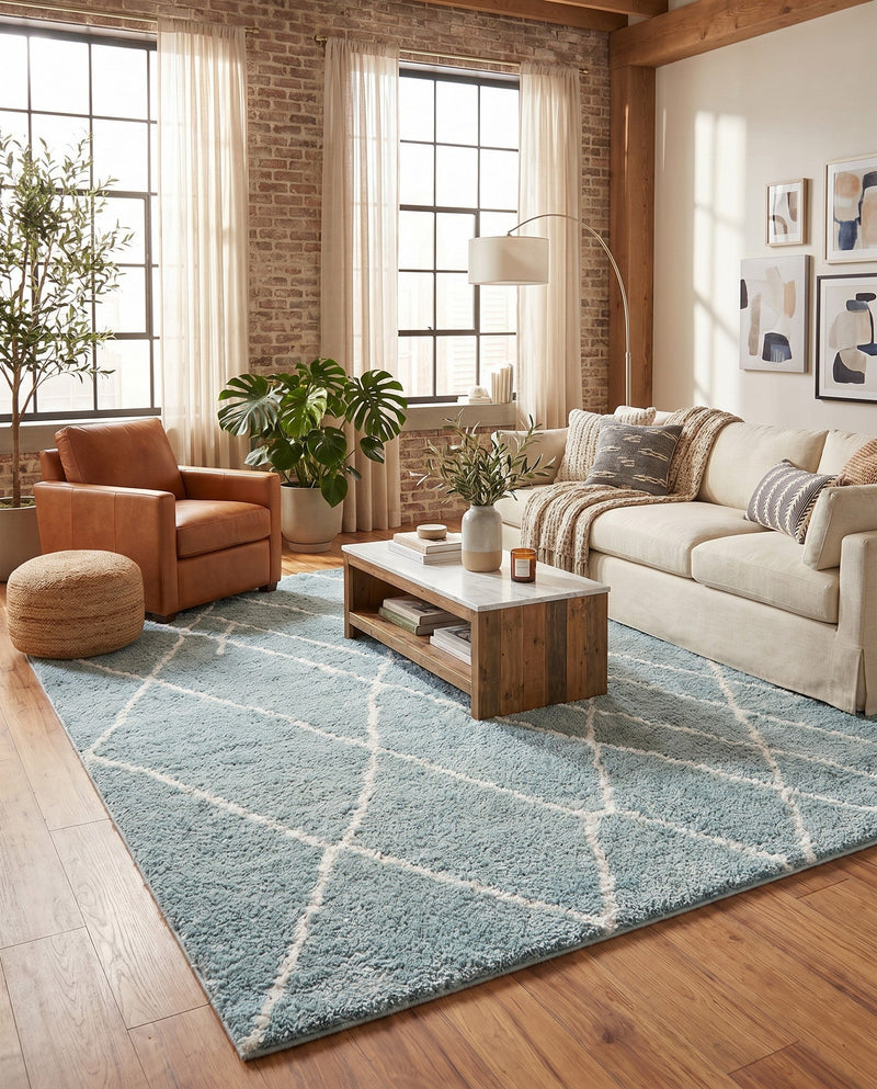 Cozy Haven Shag Collection Area Rug - Serenity (Sage Green) Rectangle Sage Green  lifestyle 17