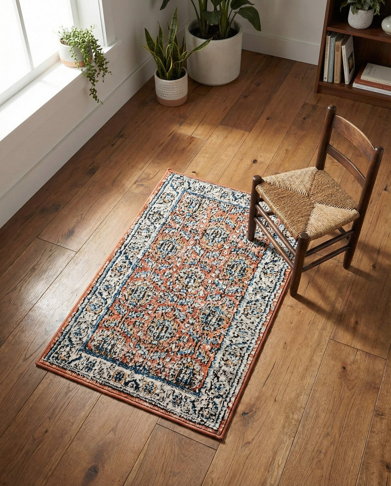 Mykonos Manor Collection Area Rug -  Paros Rectangle Salmon Pink  lifestyle 26