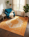 Dover Terrace Collection Area Rug - Marina (Orange) Square Orange  lifestyle 73