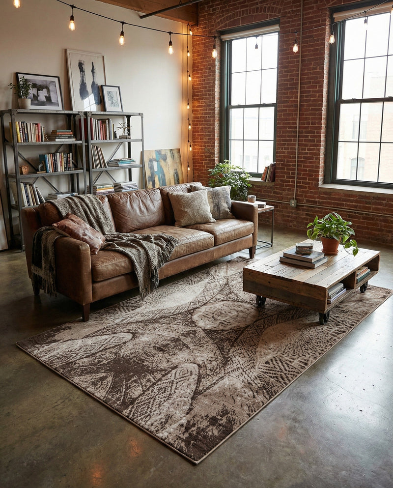 Riviera Elegance Collection Area Rug -  Nice Rectangle Brown  lifestyle 35