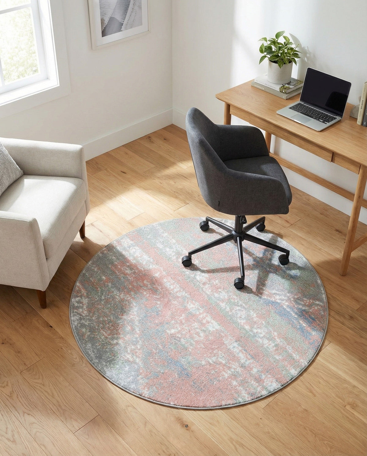 Aegean Elegance Washables Collection Area Rug -  Zakynthos Round Multi  lifestyle 130