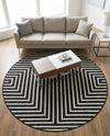 Urban Terrace Collection Area Rug -  Astoria (Black and White) Round Black and White  lifestyle 67
