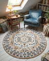 Cambridge Classics Collection Area Rug -  Pembroke (Beige) Round Beige  lifestyle 60