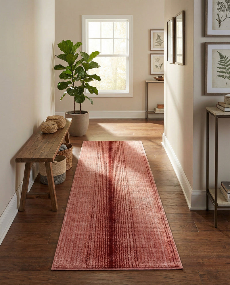 Jewel Oasis Collection Area Rug - Sapphire (Rusty Pink Rose) Runner Rusty Pink Rose  lifestyle 62