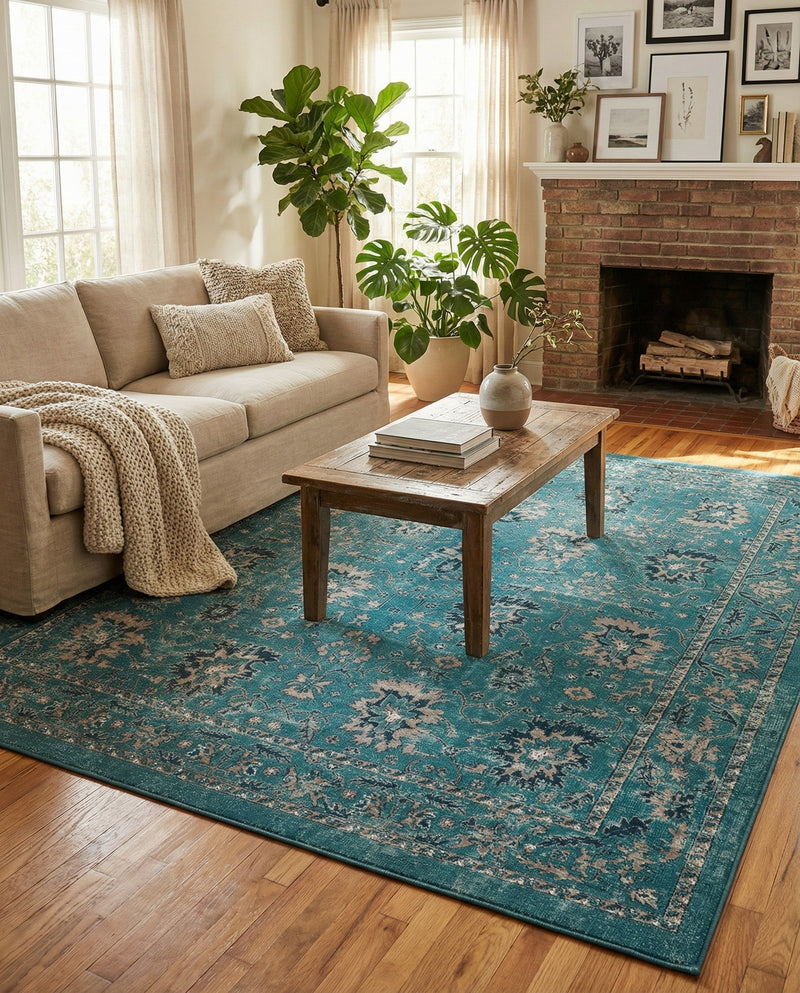 Geneva Terrace Collection Area Rug -  Lausanne Rectangle Blue  lifestyle 37