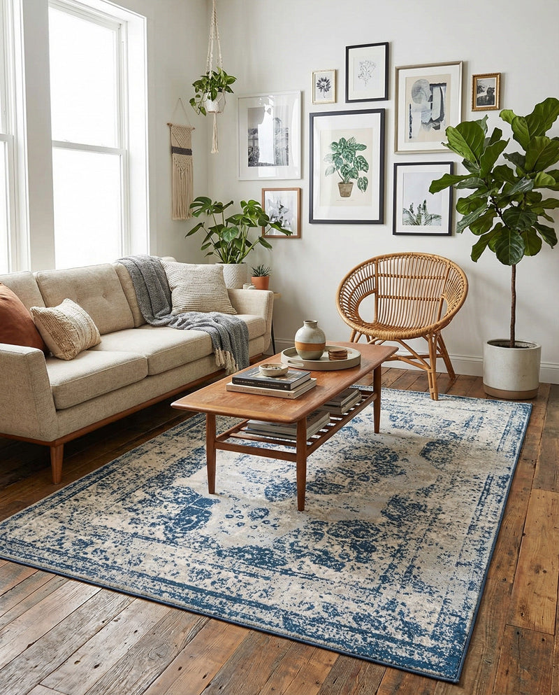 Riviera Elegance Collection Area Rug -  Menton (Blue) Rectangle Blue  lifestyle 29