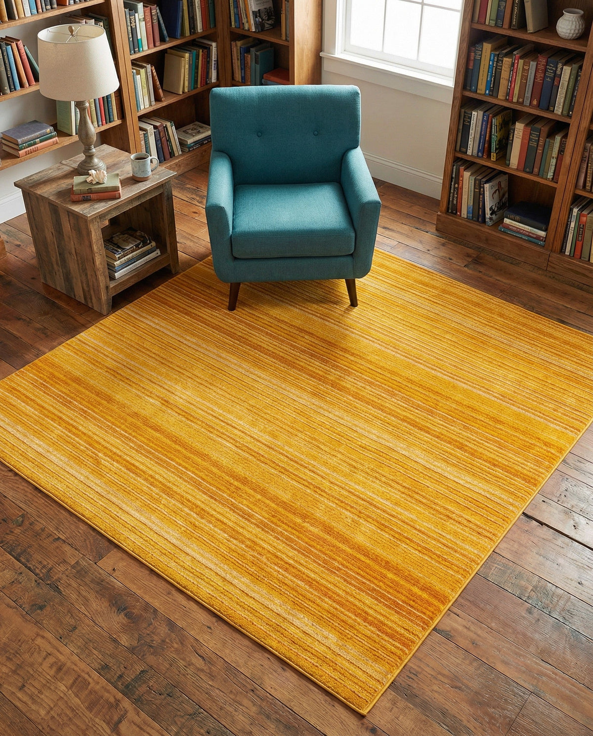 Jewel Oasis Collection Area Rug - Sapphire (Yellow) Square Yellow  lifestyle 88