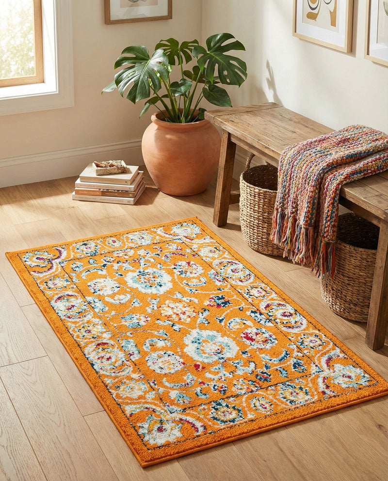 Adriana Terrace Collection Area Rug -  Positano (Orange) Rectangle Orange  lifestyle 26