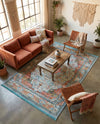 Caribbean Breeze Collection Area Rug -  Floriana Rectangle Light Blue  lifestyle 27