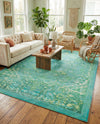 Baroque Era Collection Area Rug - Versailles (Spring Green) Rectangle Spring Green  lifestyle 13