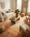 Dover Terrace Collection Area Rug - Marina (Orange) Square Orange  lifestyle 76