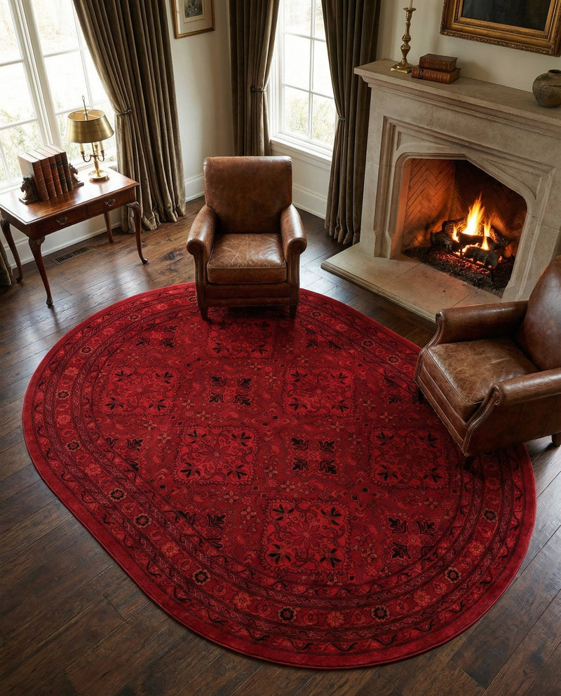 Samarkand Elegance Collection Area Rug -  Samanid Oval Red  lifestyle 68