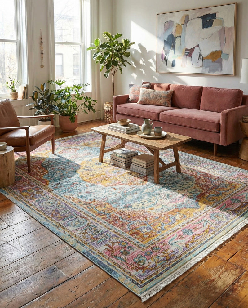 Caribbean Breeze Collection Area Rug -  Vieques Rectangle Light Blue  lifestyle 9