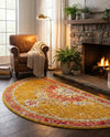 Brighton Terrace Collection Area Rug - Hove (Gold) Hearth Gold  lifestyle 49
