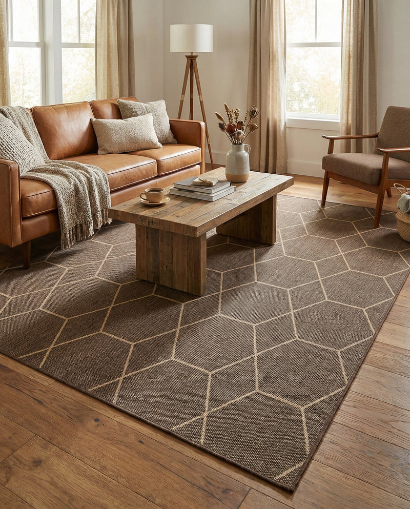 Sahara Sands Collection Area Rug -  Faiyum Rectangle Brown  lifestyle 16