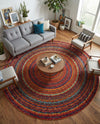 Caribbean Cove Collection Area Rug -  Martinique Round Multi  lifestyle 39