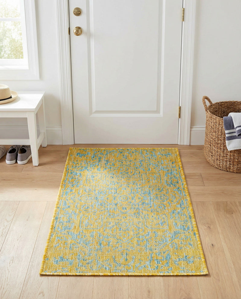 Urban Oasis Rugs Collection Area Rug -  Penthouse (Yellow and Aqua) Rectangle Yellow and Aqua  lifestyle 20
