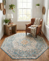 Coastal Haven Collection Area Rug - Seabreeze (Blue) Octagon Blue  lifestyle 40