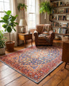 Heritage Elegance Collection Area Rug -  Hearst Rectangle Navy Blue  lifestyle 12