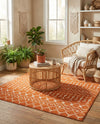 Marrakech Lattice Collection Area Rug - Medina (Orange) Square Orange  lifestyle 44