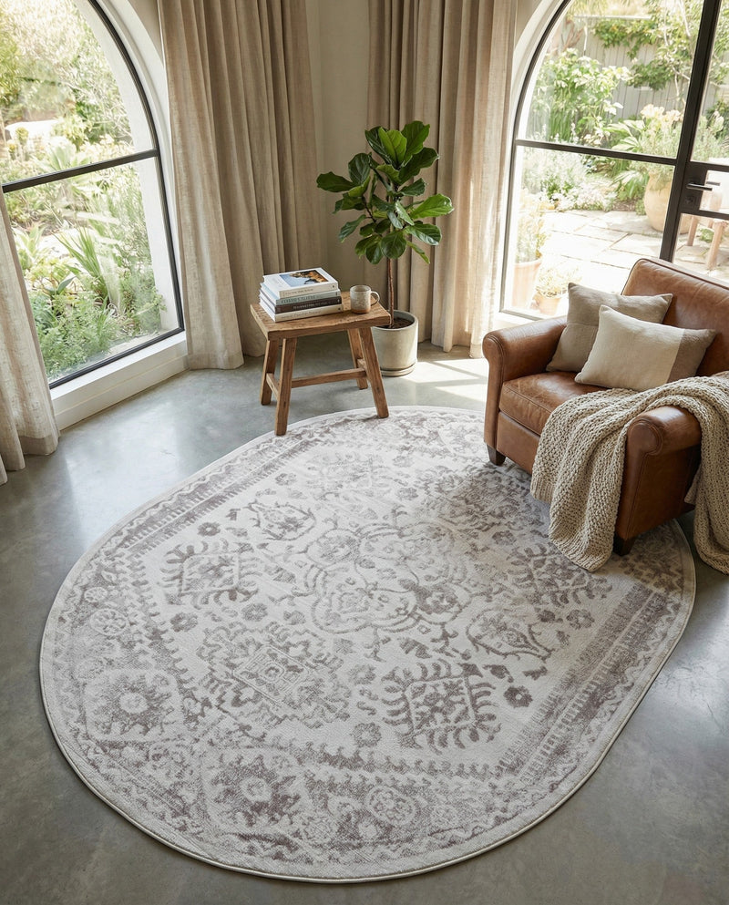 Cambridge Classics Collection Area Rug -  Fitzwilliam (Cream) Oval Cream  lifestyle 56