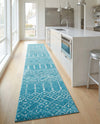 Marrakesh Lattice Collection Area Rug - Casablanca (Teal blue) Runner Teal blue  lifestyle 69