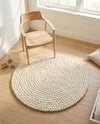 Woolen Sphere Collection Area Rug - Orbsburg (Ivory) Round Ivory  lifestyle 30