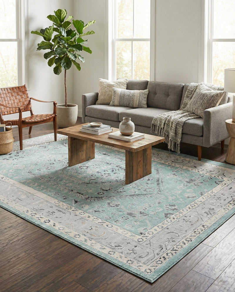 Adriana Terrace Collection Area Rug - Capri (Aqua) Rectangle Aqua  lifestyle 8