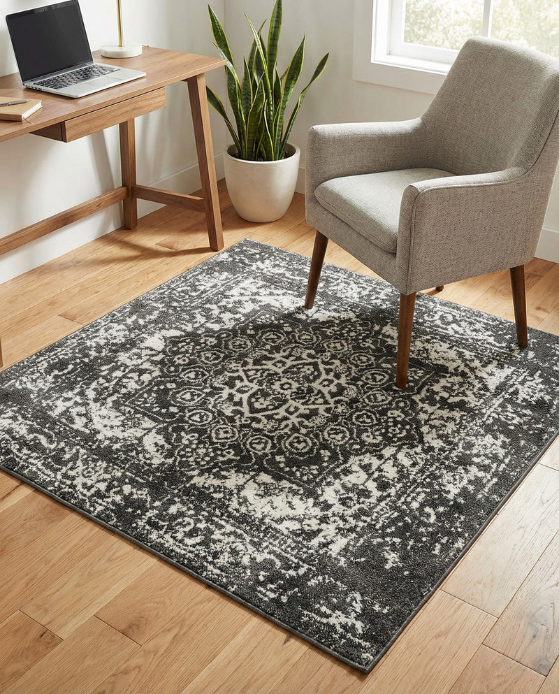 Georgetown Rugs Collection Area Rug - Dupont (Dark Gray) Square Dark Gray  lifestyle 67