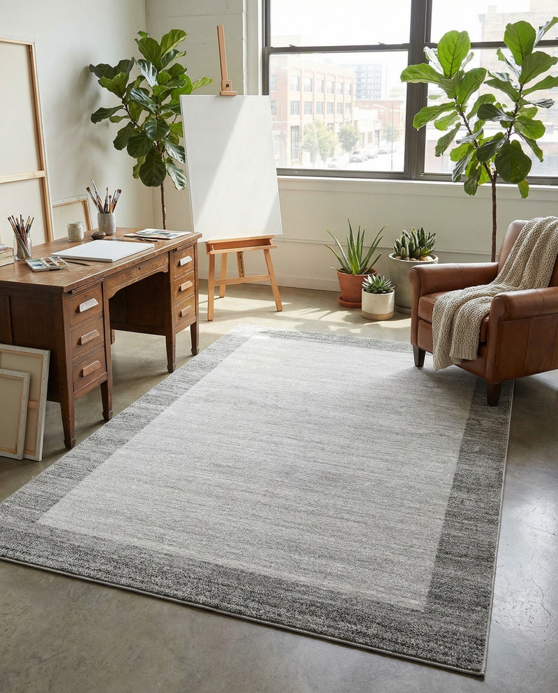 Studio Haven Collection Area Rug -  Conservatory (Light Gray) Rectangle Light Gray  lifestyle 6