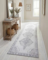 Heritage Elegance Collection Area Rug -  Winterthur (white Gray) Runner white Gray  lifestyle 63