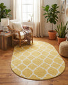 Trellis Mosaic Collection Area Rug -  Pergolatown (Yellow) Oval Yellow  lifestyle 86