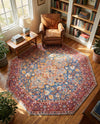 Heritage Elegance Collection Area Rug -  Hearst Octagon Navy Blue  lifestyle 49