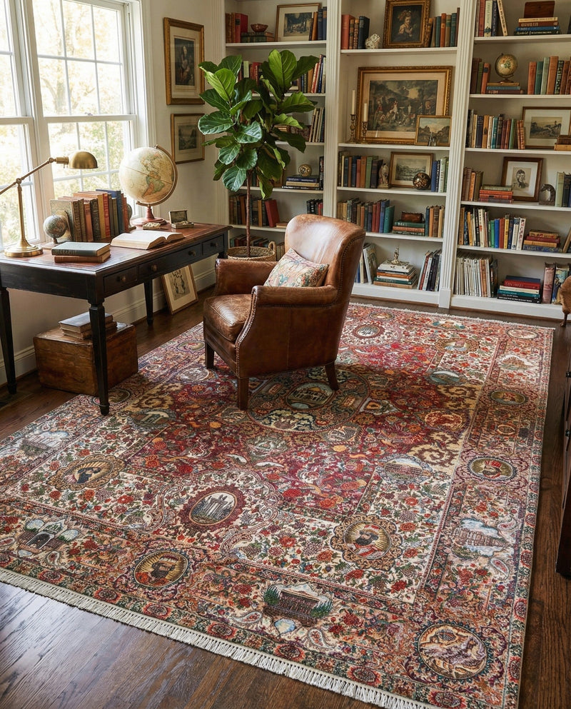 Bazaar Chic Collection Area Rug -  Khouribga Rectangle Rust Red  lifestyle 15