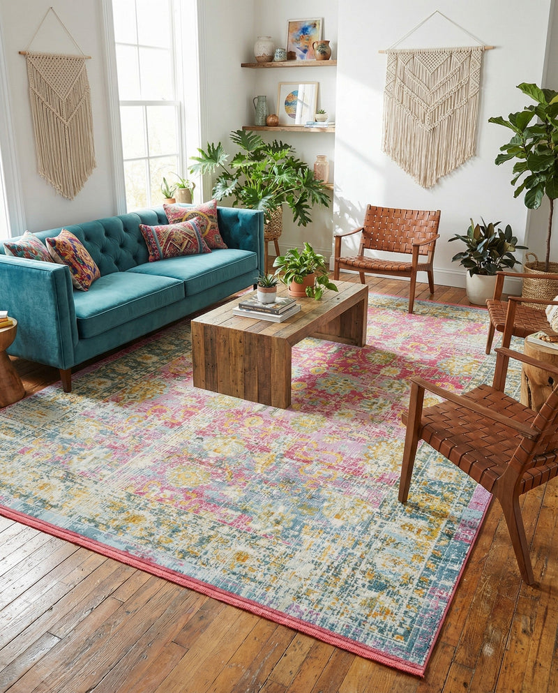Arcadia Rugs Collection Area Rug -  Shangri-La Rectangle Pink  lifestyle 7