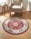 Arcadia Rugs Collection Area Rug - Eden (Red) Round Red  lifestyle 62