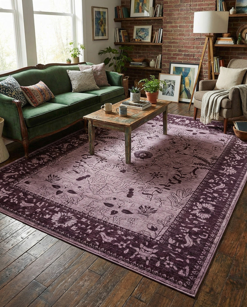 Horizon Collection Area Rug -  Apex (Purple) Rectangle Purple  lifestyle 30