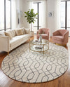 Hollywood Luxe Collection Area Rug - Sunset (White Silver) Oval White Silver  lifestyle 68