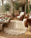 Woven Seaside Jute Collection Area Rug - Coastalhaven (Ivory) Oval Ivory  lifestyle 19