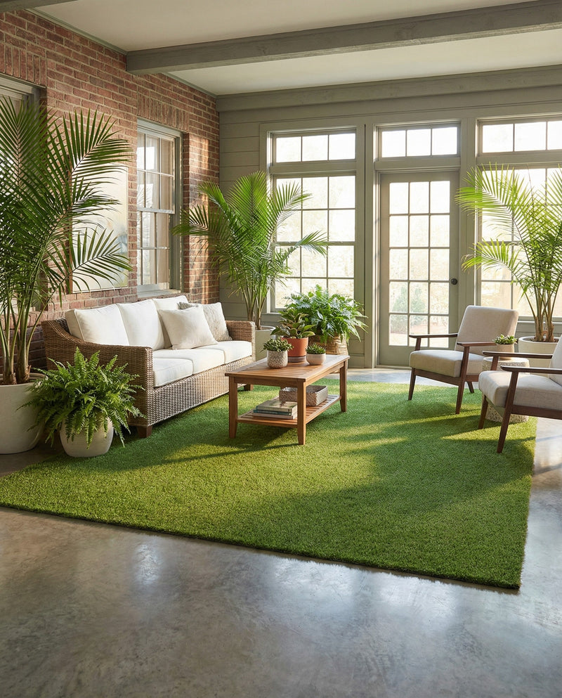 Meadow Retreat Collection Area Rug - Glen Rectangle Green  lifestyle 31