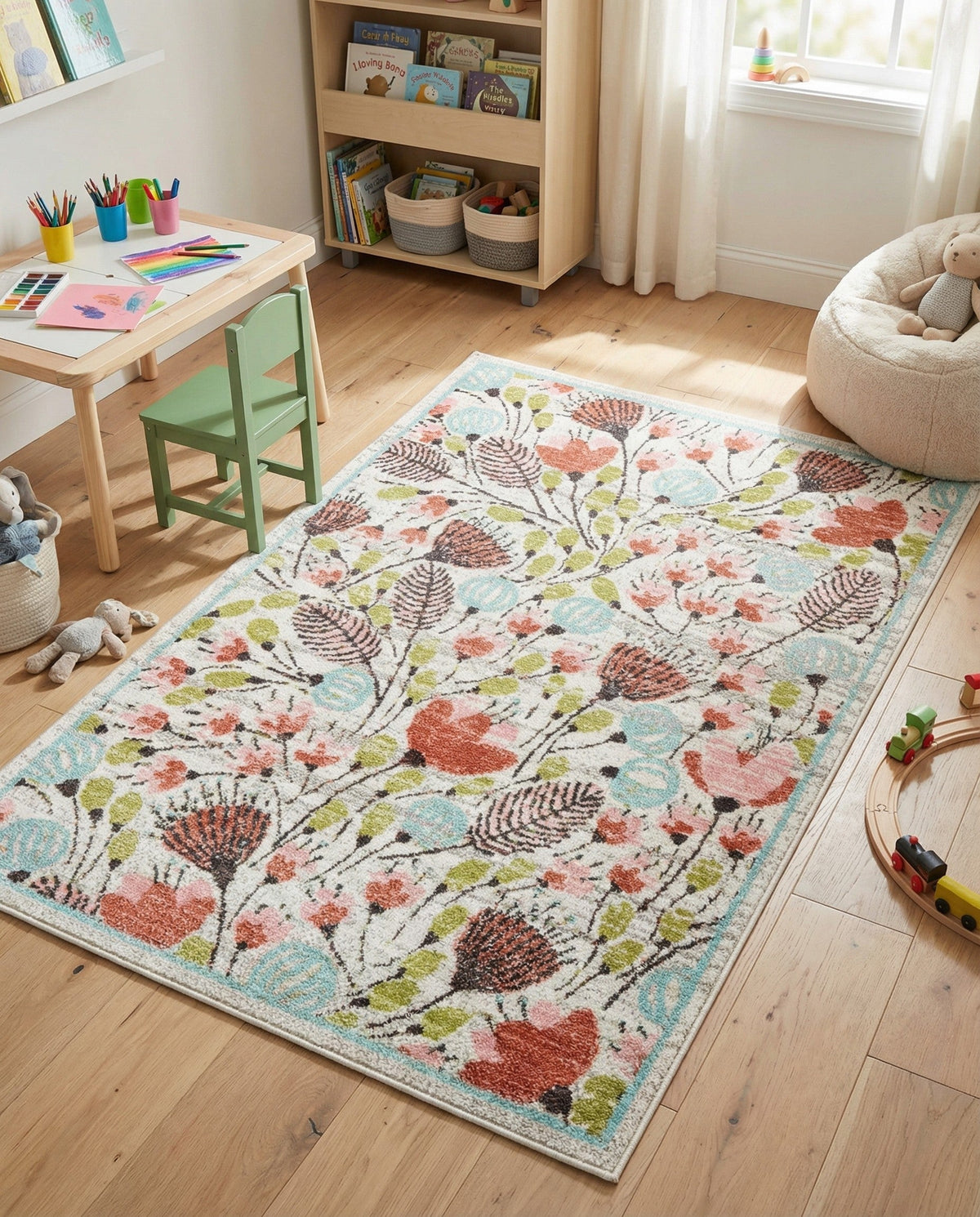 Wonder Tykes Collection Area Rug -  Fantasy Rectangle Ivory  lifestyle 14