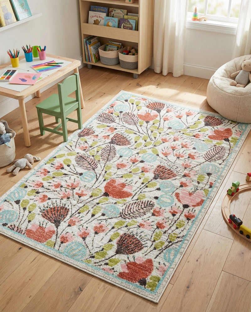 Wonder Tykes Collection Area Rug -  Fantasy Rectangle Ivory  lifestyle 14