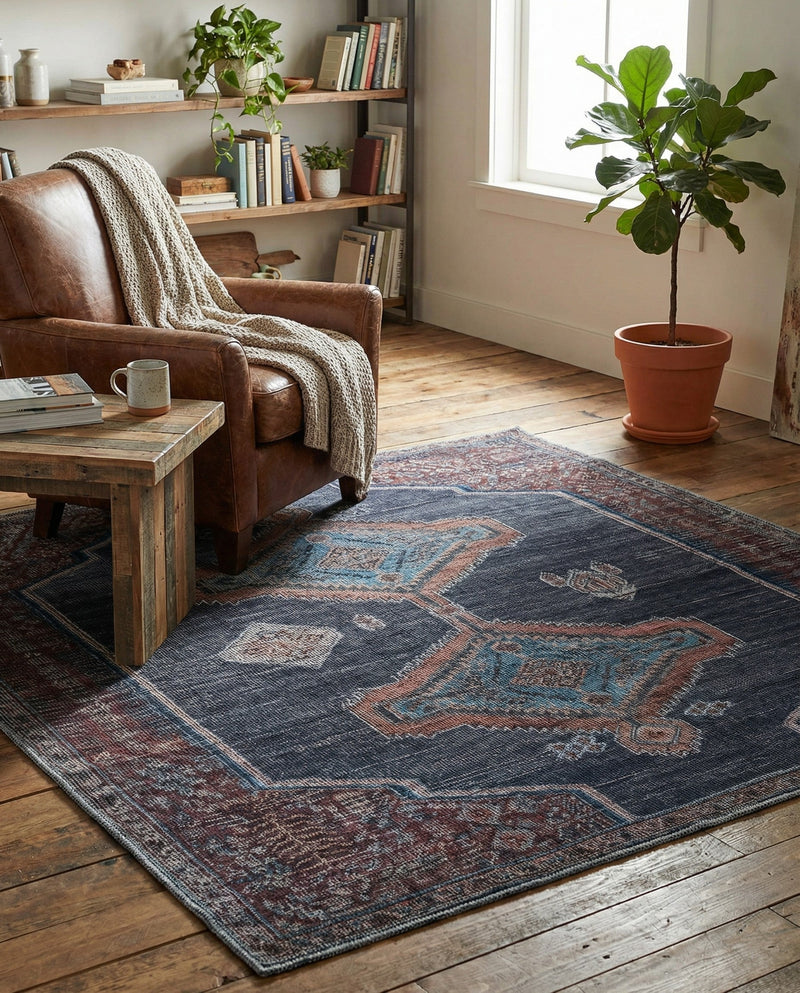 Rovaniemi Collection Area Rug - Lapland Square Charcoal and Gray  lifestyle 28