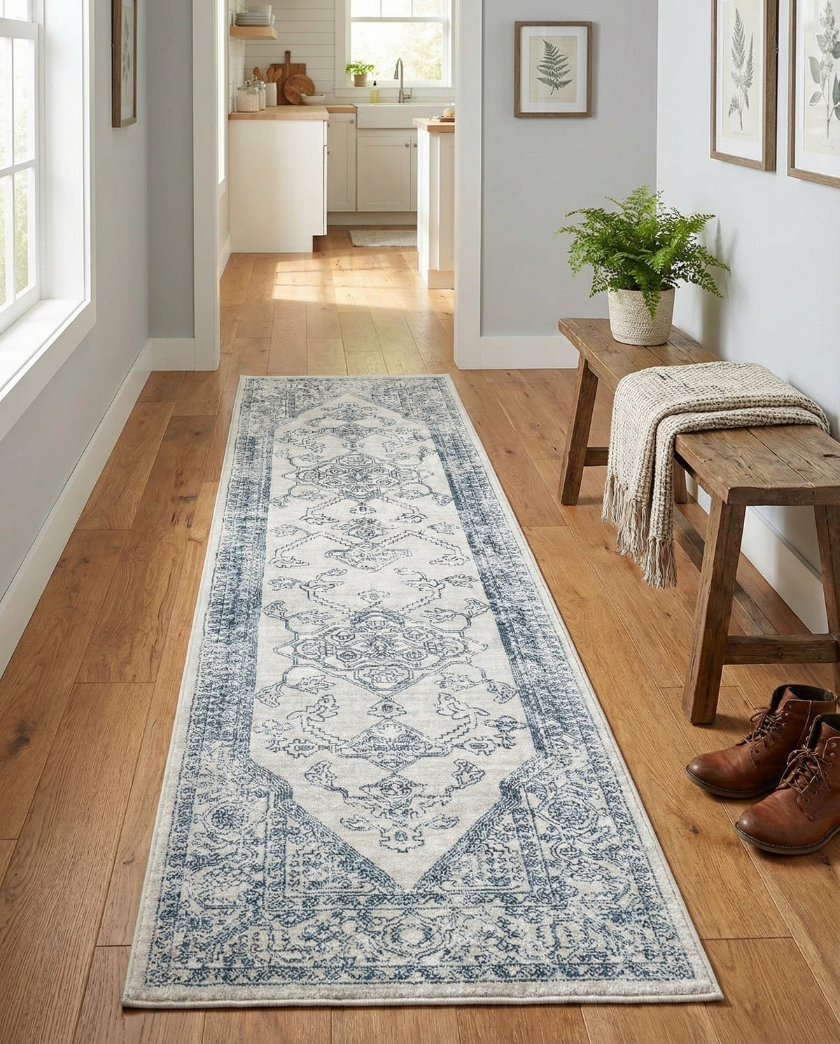 Coastal Haven Collection Area Rug -  Marina Runner Gray  lifestyle 176